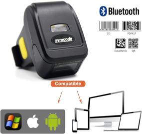 img 1 attached to 📱 Bluetooth Кольцо 1D 2D QR Баркод-сканер: Носимый мини-сканер пальцевого типа совместимый с Windows, Mac, Android, iOS