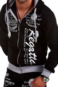 img 2 attached to Hooded Sweatshirts Tracksuit Jogging Athletic Men's Clothing