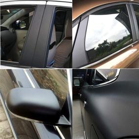 img 2 attached to 🚗 Astaote Matte Black Car Vinyl Wrap 10ft x 1ft with Air Release, Including 4-Piece DIY Interior Decoration Wrap Vinyl Tool Kit