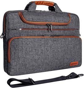 img 4 attached to 🌧️ DOMISO 17 Inch Waterproof Laptop Sleeve: Multi-Functional Business Briefcase Messenger Shoulder Bag for 17-17.3 Inch Notebooks - Compatible with Dell, Acer, HP, MSI & ASUS - Dark Grey