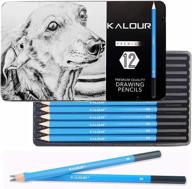 🎨 набор художественных карандашей kalour professional sketching pencils set - 12 карандашей в подарочной жестяной коробке - диапазон графитных карандашей (8b-5h) - идеально для эскизов, рисования, теней - для начинающих и профессионалов логотип