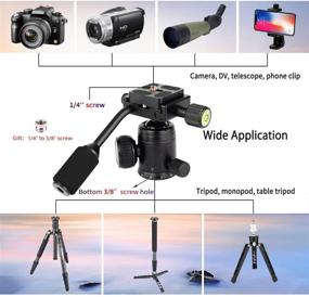 img 1 attached to D30 Panoramic Ball Head with Handle - Metal CNC Ballhead Camera Mount by INNOREL | Tripod Heads with 2 Quick Release Plates and Phone Clip for Monopod, DSLR, Camcorder, DV, Telescope | Max Load Capacity: 22lb/10kg