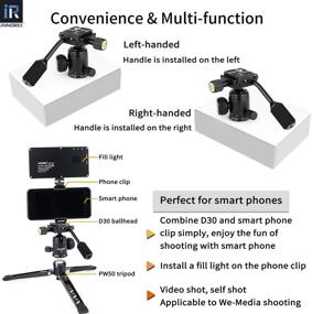 img 2 attached to D30 Panoramic Ball Head with Handle - Metal CNC Ballhead Camera Mount by INNOREL | Tripod Heads with 2 Quick Release Plates and Phone Clip for Monopod, DSLR, Camcorder, DV, Telescope | Max Load Capacity: 22lb/10kg