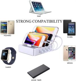 img 3 attached to 💻 Exquisite USB Charging Station for Multiple Devices and Ports - Compatible with All Electronic Products, Silver