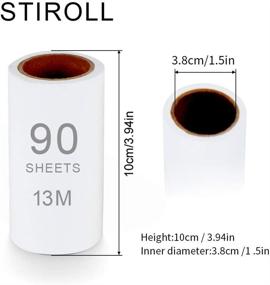 img 3 attached to 🐾 STIROLL Lint Roller Refills: 12-Pack Extra Sticky Pet Hair Remover, 156m Pre-Cut Sheets - Great Value Pack with 1080 Total Sheets