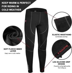 img 3 attached to 🚴 Stay Warm and Comfortable with qualidyne Men's Winter Thermal Cycling Tights: 3D Padded Pants for Outdoor Riding