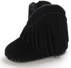 img 4 attached to Meckior Cowboy Moccasins Non Slip Toddler Apparel & Accessories Baby Boys