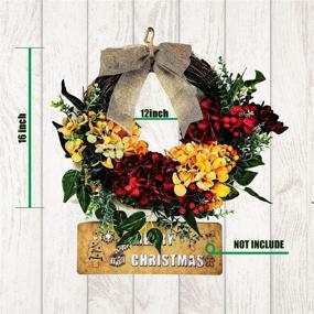 img 2 attached to 🌸 16 inch Wenhuidr Front Door Wreaths, Seasonal Outdoor Wreath with Roses and Daisies