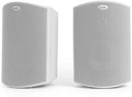 🔊 polk audio atrium 4 outdoor speakers - powerful bass, white (pair), all-weather durability, broad sound coverage, speed-lock mounting system logo