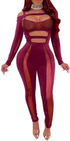 img 4 attached to 👗 Stylish Through Bodycon Jumpsuits for Women - Uni Clau Women's Clothing