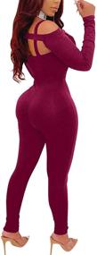 img 3 attached to 👗 Stylish Through Bodycon Jumpsuits for Women - Uni Clau Women's Clothing