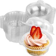 convenient 2021 update: 50 pack disposable individual cupcake containers - clear plastic dome cupcake boxes for parties, cakes, and more! логотип