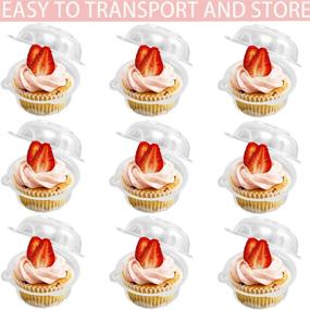 img 1 attached to Convenient 2021 Update: 50 Pack Disposable Individual Cupcake Containers - Clear Plastic Dome Cupcake Boxes for Parties, Cakes, and More!