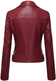 img 3 attached to 🧥 Stylish Tanming Women's Casual Moto Bomber Faux Leather Jacket Coat - Fashionable Outerwear for Women