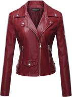 🧥 stylish tanming women's casual moto bomber faux leather jacket coat - fashionable outerwear for women logo