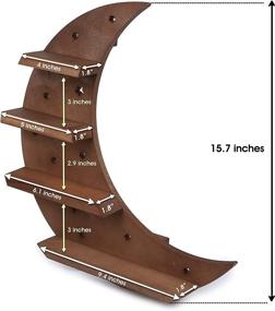 img 3 attached to 🌙 Illuminate Your Crystal Collection with the Curawood Crescent Moon Shelf: 15.7" LED-lit Crystal Display & Healing Stones Holder