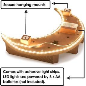 img 2 attached to 🌙 Illuminate Your Crystal Collection with the Curawood Crescent Moon Shelf: 15.7" LED-lit Crystal Display & Healing Stones Holder