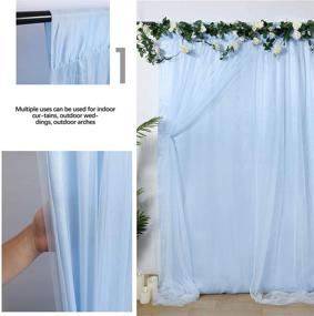 img 1 attached to 🎄 Christmas Blue Satin Backdrop: Elegant 5x7 Feet Tulle Curtain for Holiday Wedding, Tutu Panels, Ceremony - Sheer Drapes