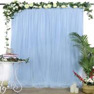 🎄 christmas blue satin backdrop: elegant 5x7 feet tulle curtain for holiday wedding, tutu panels, ceremony - sheer drapes logo