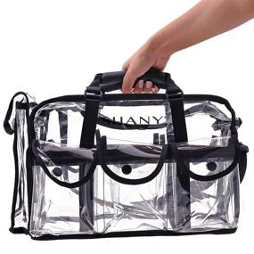 img 4 attached to 👜 Large SHANY Clear Makeup Bag with Shoulder Strap - Pro Mua Rectangular Bag