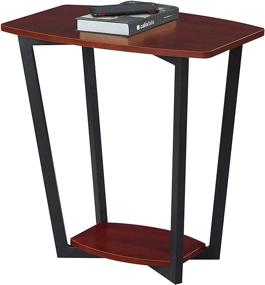 img 3 attached to Graystone End Table in Cherry with Black Frame by Convenience Concepts