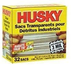 img 1 attached to 🗑️ Husky Heavy Duty Clean-Up Trash Bag - 42 Gallon, Clear, 3 Mil Thickness, Polyethylene Resin - Ideal for Large-Scale Waste Disposal