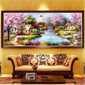 img 2 attached to 🖼️Набор для творчества RAILONCH DIY 5D Diamond Painting: великолепная картина с бриллиантовой вышивкой на полотне - идеальное украшение домашних стен (120x50см)