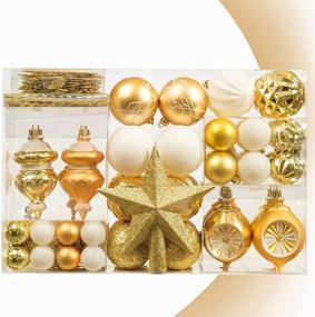 img 4 attached to 🎄 Get into the Festive Spirit with TBD DECOR 99Pcs Shatterproof Christmas Ball Ornaments in Gold & White: Ideal Christmas Tree Decorations Set