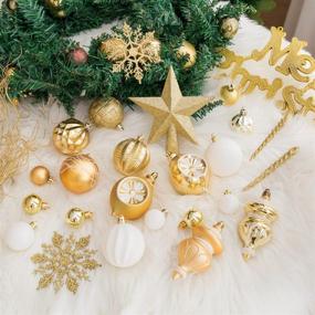 img 1 attached to 🎄 Get into the Festive Spirit with TBD DECOR 99Pcs Shatterproof Christmas Ball Ornaments in Gold & White: Ideal Christmas Tree Decorations Set