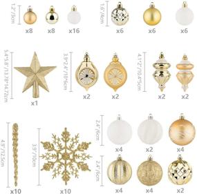 img 2 attached to 🎄 Get into the Festive Spirit with TBD DECOR 99Pcs Shatterproof Christmas Ball Ornaments in Gold & White: Ideal Christmas Tree Decorations Set