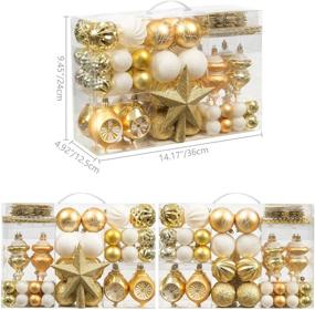 img 3 attached to 🎄 Get into the Festive Spirit with TBD DECOR 99Pcs Shatterproof Christmas Ball Ornaments in Gold & White: Ideal Christmas Tree Decorations Set