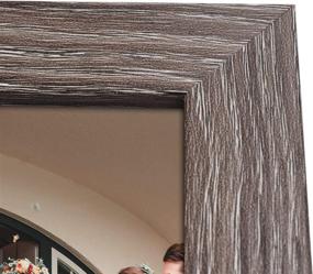 img 1 attached to Gray Wood Grain Hinged Picture Frame - Golden State Art 5x7 Double Frame for Wedding and Family Picture Collage