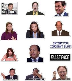 img 3 attached to Homabachyco The Office Themed Stickers: 50pcs Dunder Mifflin Vinyl Stickers for Laptops, Water Bottles, Guitar, Bike | Funny Quote Stickers and Merchandise