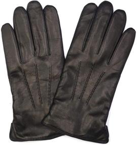 img 1 attached to 🧤 Luxurious MGGM Lambskin Leather Cashmere Men's Gloves & Mittens Collection for Fashion-Forward Gentlemen