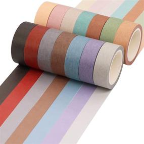 img 1 attached to 🎨 Knaid Solid Color Washi Tape Set - 14 Rolls of 15mm Decorative Masking Tapes for Scrapbooking, DIY Crafts, Bullet Journals, Planners, Gift Wrapping