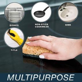 img 1 attached to 🧽 Almitra Co Kitchen Sponge in Vacuum Set - Multi-Use Non-Scratch Dish Sponge [10 Pack] for Nonstick Cookware, Stove, Fridge, Sink, and More - Scrub Sponges for House Cleaning