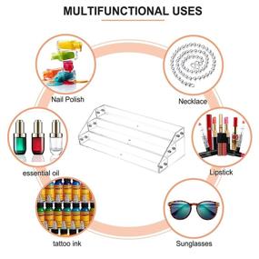 img 3 attached to 🧪 Umirokin 3 Tier Acrylic Nail Polish Rack | Display Stand Holder for Nail Polish, Essential Oils, Paint Etc. | Holds 36-56 Bottles | Compact Storage Shelf