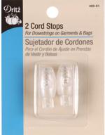 dritz clear cord stops for 🛍️ drawstrings on garments and bags - 2-pack logo