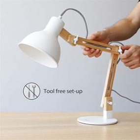 img 1 attached to 💡 Tomons Swing Arm Desk Lamp: Stylish Wood LED Table Lamp for Office, Dorm, Living Room - Adjustable and Energy-Efficient Reading Light with Included 4W LED Bulb