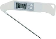 🌡️ bbq white waterproof fold digital instant read food and meat thermometer: ideal for kitchen, outdoor cooking, bbq, and grill with convertible fahrenheit and celsius logo