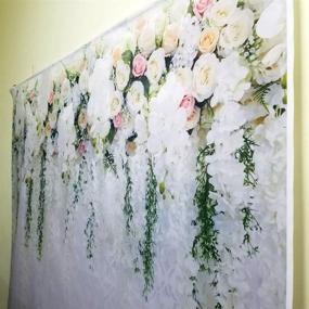 img 2 attached to 🌸 Large Wedding Floral Wall Backdrop with White and Green Wisteria Rose Flowers: 8x6ft Bridal Shower, Dessert Table Photo Booth, PC Print for Photography - XT-6749