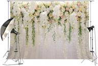 🌸 large wedding floral wall backdrop with white and green wisteria rose flowers: 8x6ft bridal shower, dessert table photo booth, pc print for photography - xt-6749 logo