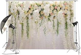 img 4 attached to 🌸 Large Wedding Floral Wall Backdrop with White and Green Wisteria Rose Flowers: 8x6ft Bridal Shower, Dessert Table Photo Booth, PC Print for Photography - XT-6749