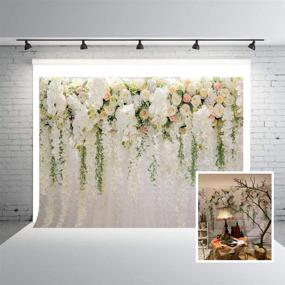 img 3 attached to 🌸 Large Wedding Floral Wall Backdrop with White and Green Wisteria Rose Flowers: 8x6ft Bridal Shower, Dessert Table Photo Booth, PC Print for Photography - XT-6749