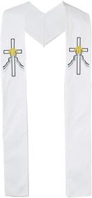 img 1 attached to 👔 Versatile Autom Reversible Baptismal and Wedding Stole: Elegant White, Perfect for All Sizes