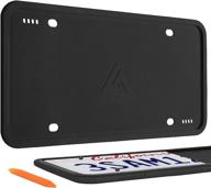 🚗 aujen silicone license plate frames - 2 pack car license plate covers, universal us car black license plate bracket holder. rust-proof, rattle-proof, weather-proof car accessories logo