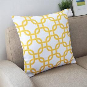 img 2 attached to 🍋 Howarmer Lemon Yellow Canvas Cotton Throw Pillows Cover Set of 4 - Accent Pattern, 18 X 18-inch for Couch