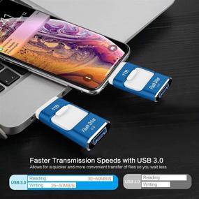 img 1 attached to 💙 1TB Blue USB Flash Drive: Sttarluk Photo Stick USB 3.0 Pen Drive for iPhone/iPad, External Storage Memory Stick for Apple/Mac/Android/PC