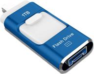 💙 1tb blue usb flash drive: sttarluk photo stick usb 3.0 pen drive for iphone/ipad, external storage memory stick for apple/mac/android/pc logo