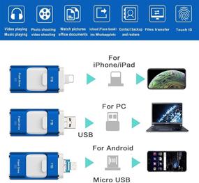 img 3 attached to 💙 1TB Blue USB Flash Drive: Sttarluk Photo Stick USB 3.0 Pen Drive for iPhone/iPad, External Storage Memory Stick for Apple/Mac/Android/PC